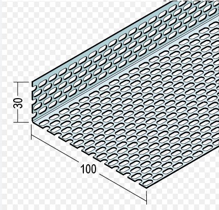 Perforated side ventilation profile for walls and facades